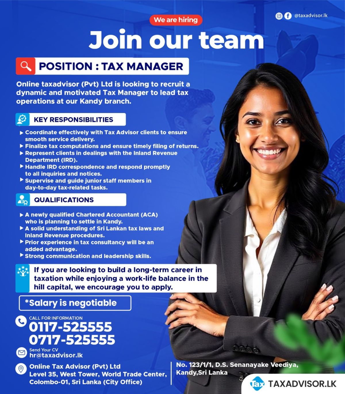 Tax Manager – Kandy Branch